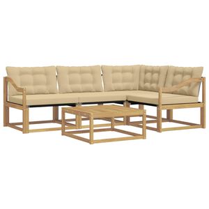 vidaXL Lauko sofos komplektas 5 pcs Balta ir kreminė 79 x 79 x 37 cm