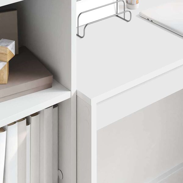 vidaXL Stalas su stalčių 2 pcs Balta