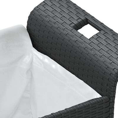 vidaXL Sodo suoliukas su pagalvėle, juodas, 116x46x57cm, poliratanas