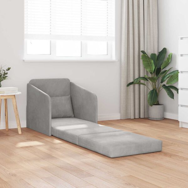 vidaXL Sofa lova &Scaron;viesiai pilka 65 x 80 x 83 cm Aksomas