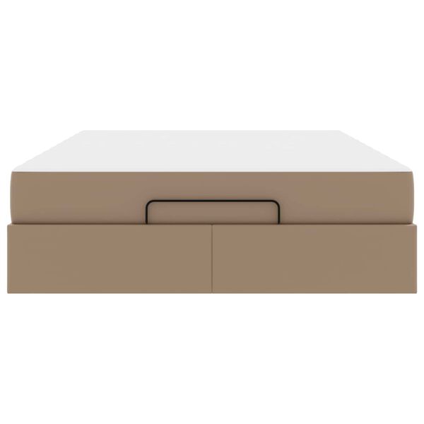 vidaXL Lovos rėmas su čiužiniu Kapučino 160 x 200 cm Dirbtinė oda