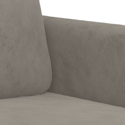 vidaXL Trivietė sofa, šviesiai pilkos spalvos, 180cm, aksomas