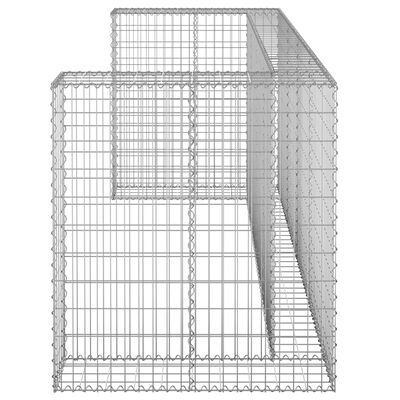 vidaXL Gabiono siena konteineriams, 254x100x110cm, plienas
