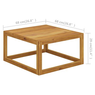 vidaXL Kavos staliukas, 68x68x29cm, akacijos medienos masyvas