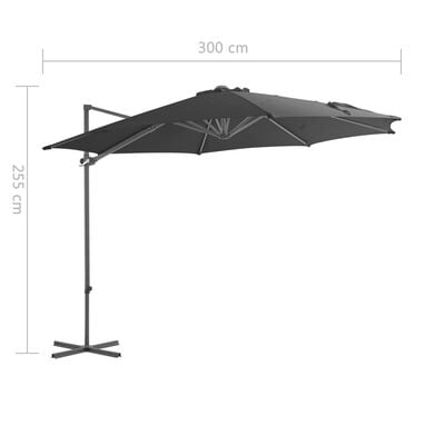 vidaXL Gem. form. saulės skėtis su plien. stulp., antr. sp., 300cm