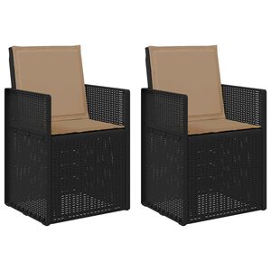 vidaXL Sodo Valgomojo Kėdės 2 pcs Antracito ir taupe PP