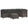 vidaXL 5-vietė sodo sofa su pagalvėlėmis Rataninio i&scaron;vaizdos PP