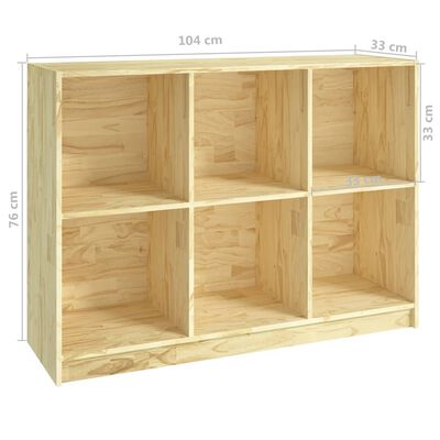 vidaXL Spintelė knygoms, 104x33x76cm, pušies medienos masyvas