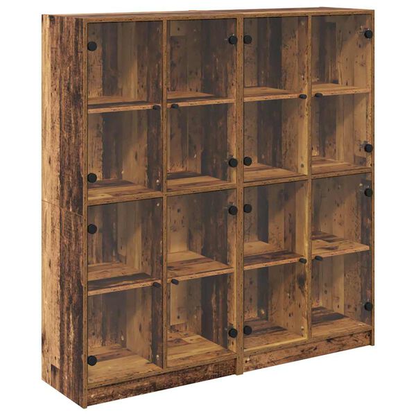 vidaXL Auk&scaron;tas spintelė 2 pcs Senovinis medis 68 x 37 x 142 cm