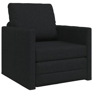 vidaXL Grindų sofa-lova, 2-1, juodos spalvos, 112x174x55cm, audinys