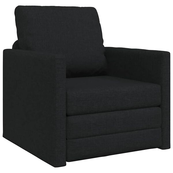 vidaXL Grindų sofa-lova, 2-1, juodos spalvos, 112x174x55cm, audinys
