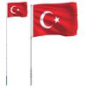 vidaXL Turkijos vėliava su stiebu, aliuminis, 5,5m