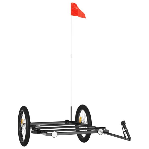 vidaXL Dviračio priekaba, juodos spalvos, 135x68x37cm, geležis