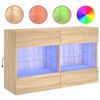 vidaXL Sieninė TV spintelė su LED lemputėmis, ąžuolo, 98,5x30x60,5cm