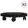 vidaXL Augalų padėklai su ratukais, 2vnt., juodi, 30cm, 170kg