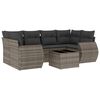 vidaXL Sofos komplektas su pagalvėlėmis, 7 dalių, pilkas, poliratanas
