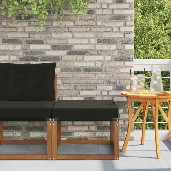 vidaXL Lauko pakojis Kietas akacijos medis ir tekstilenas Natūrali