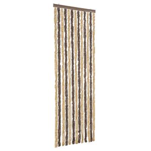 vidaXL Užuolaida nuo musių, tamsiai ruda ir smėlio, 56x185cm &scaron;enilis