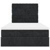 vidaXL Osmanų lovos rėmas su čiužiniais, juodas, 120x190 cm, aksomas