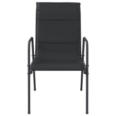 vidaXL Sodo kėdės, 4vnt., juodos spalvos, plienas ir tekstilenas