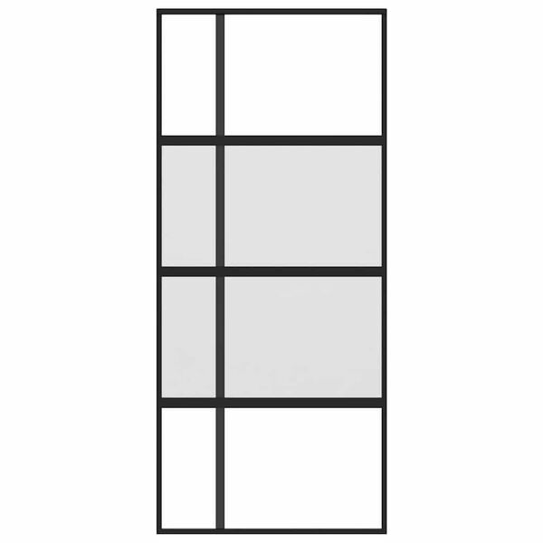 vidaXL Stumdomos durys, juodos, 90x205cm, grūdintas stiklas/aliuminis