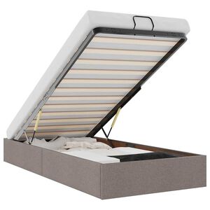 vidaXL Osmanų lovos rėmas be čiužinio, taupe, 90x190cm, audinys