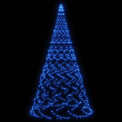 vidaXL Kalėdų eglutė ant vėliavos stiebo, 500cm, 1400 mėlynų LED