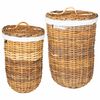 vidaXL Skalbinių krep&scaron;ys 2 pcs Ruda Kubu ratanas
