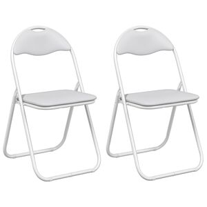 vidaXL Sulankstoma kėdė 2 pcs Balta ir pilka 48 x 43,5 x 81 cm