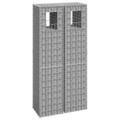 vidaXL Gabionų krepšių kolonos, 2vnt., 40x40x180cm, geležis