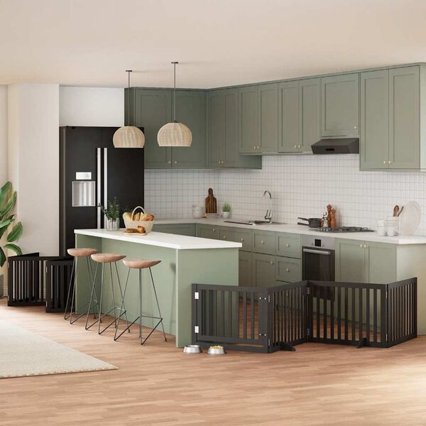 vidaXL Varteliai &scaron;unims su durimis, 12 segmentų, juodi, 960cm, tuopa