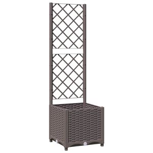 vidaXL Sodo lovelis su treliažu, rudos spalvos, 40x40x136cm, PP