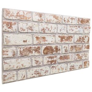 vidaXL Sienų plok&scaron;tės 10 vnt. 100 x 50 cm Raudona ir balta EPS putos