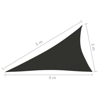 vidaXL Uždanga nuo saulės, antracito, 3x4x5m, trikampė