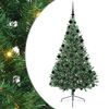vidaXL Dirbtinis prie&scaron;&scaron;ventinis eglutė su &scaron;viesomis Žalia 210 cm PVC