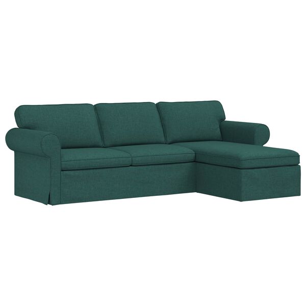 vidaXL Sofa Tamsiai žalia 215 x 138 x 80 cm audinys