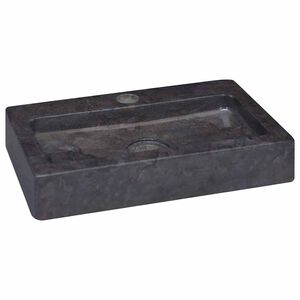 vidaXL Sieninis praustuvas, juodas, 38x24x6,5cm, marmuras