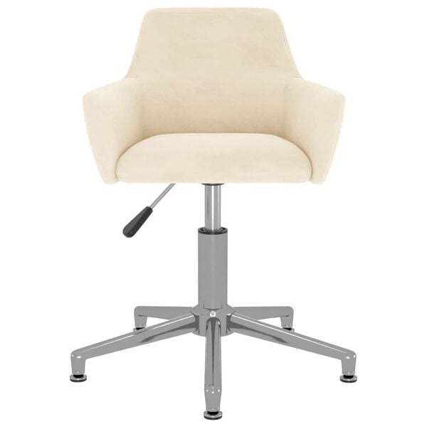 vidaXL Pasukama valgomojo kėdė, kreminės spalvos, aksomas