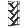vidaXL Knygų spinta, juoda, 79x30x180cm, apdirbta mediena ir metalas