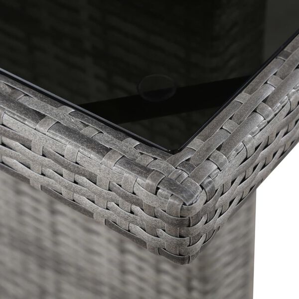 vidaXL Lauko valg. baldų komplekt. su pagalv., 9d., pilkas, polirat.