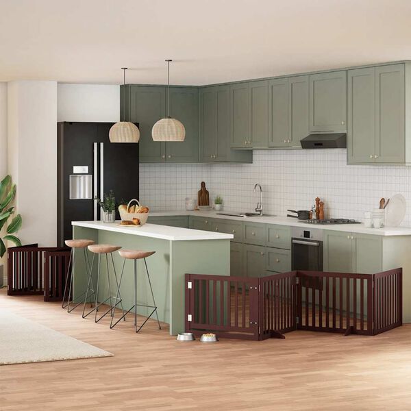 vidaXL Varteliai &scaron;unims su durimis, 12 segmentų, rudi, 960cm, tuopa