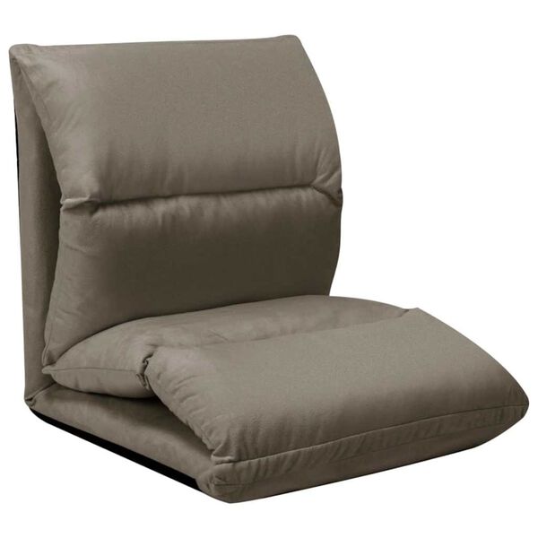 vidaXL Sulankstomas čiužinukas-kėdė, tamsiai pilkas, mikropluo&scaron;tas