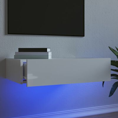 vidaXL Televizoriaus spintelė su LED lemputėmis, balta, 60x35x15,5cm