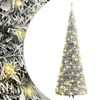 vidaXL I&scaron;skleidžiama dirbtinė Kalėdų eglutė su sniegu, 150cm, 100 LED