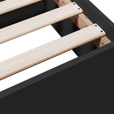 vidaXL Lovos rėmas su stalčiais, juodas, 180x200cm, apdirbta mediena