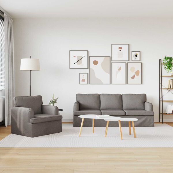 vidaXL Sofa 180cm 2 pcs Taupe Metalas