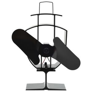 vidaXL &Scaron;iluma veikiantis krosnelės ventiliatorius, juodas, 2 mentės