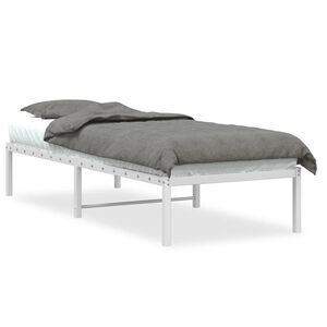vidaXL Metalinis lovos rėmas, baltos spalvos, 75x190cm