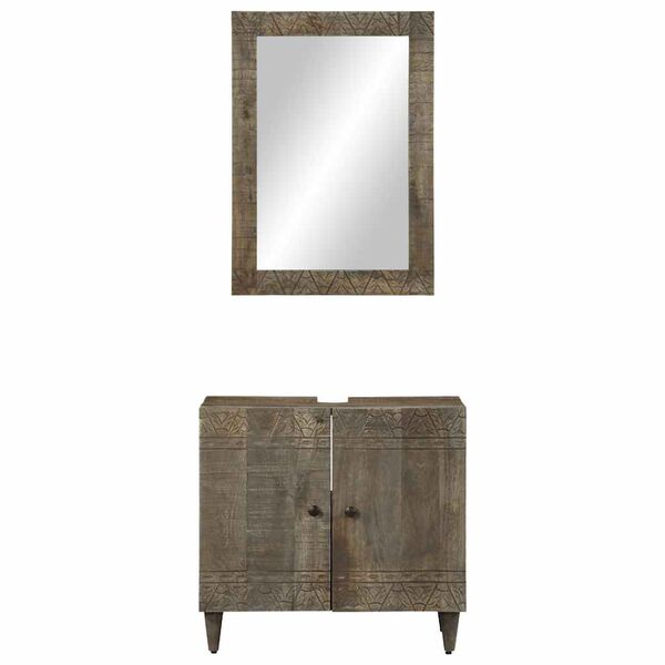 vidaXL Vonios kambario baldų komplektas, 2 dalių, mango masyvas