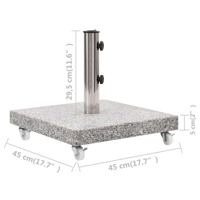 vidaXL Skėčio pagrindas, pilkos spalvos, granitas, 30kg, kvadratinis